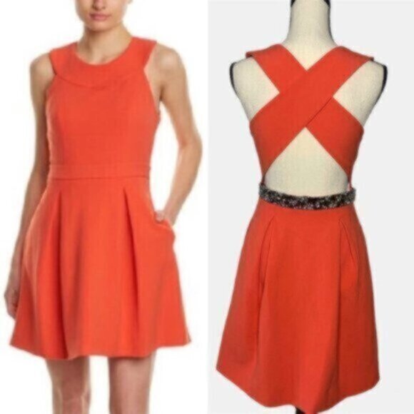 Rachel Roy Embellished Crisscross Open Back Mini Sheath Dress - Picture 3 of 15